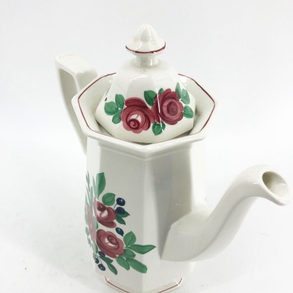 Adams Bridgwater English Ironstone Coffee Pot with Lid from England 9.5 x 8.5 - Picture 8 of 14